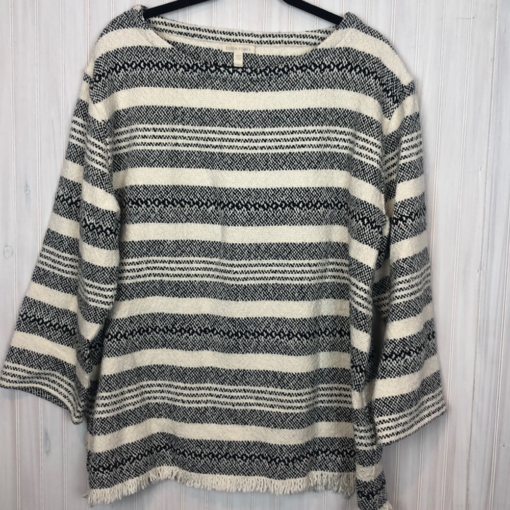 EILEEN FISHER FRINGE BOHO TOP